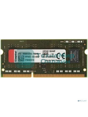 Оперативная память Kingston ValueRAM, DDR3, 4GB (1x4GB), 1600MHz, CL11, SO-DIMM