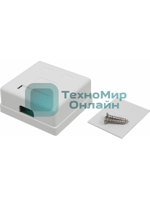 Розетка TWT (TWT-SM2-4545-WH) настенная 2 порта RJ-45 категории 5е. UTP. белая