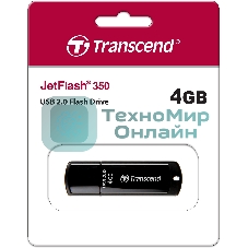 Флешка USB Transcend JetFlash 350 (TS4GJF350), 4Gb, USB 2.0, R/W 12/5, черный
