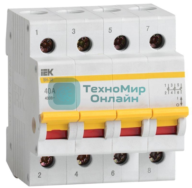Выключатель нагрузки (мини-рубильник) IEK MNV10-4-040 ВН-32 4Р 40А