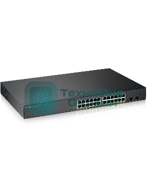 Коммутатор Smart L2 PoE+ Zyxel GS1900-24HPv2, rack 19