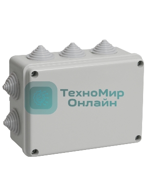 Коробка КМ41241 распаячная IEK UKO10-150-110-070-K41-44 для о/п 150х110х70 мм IP44 (RAL7035, 10 гермовводов)