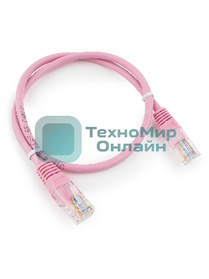 Патч-корд UTP Cablexpert cat.5e, 0.5м, литой, многожильный, розовый
