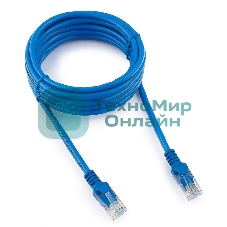 Патч-корд UTP Cablexpert cat.5e, 3м, литой, многожильный, синий