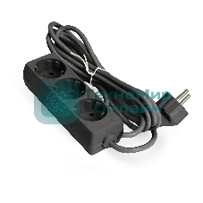 Удлинитель ExeGate ECE-3-3B (EX285804RUS), черный, 3 м, евровилка с заземлением, 3 евророзетки с заземлением, 2200 Вт